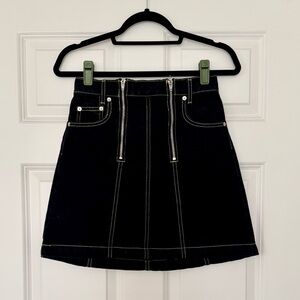 Proenza Schouler White Label Black Denim Mini Skirt,‎ Size 2